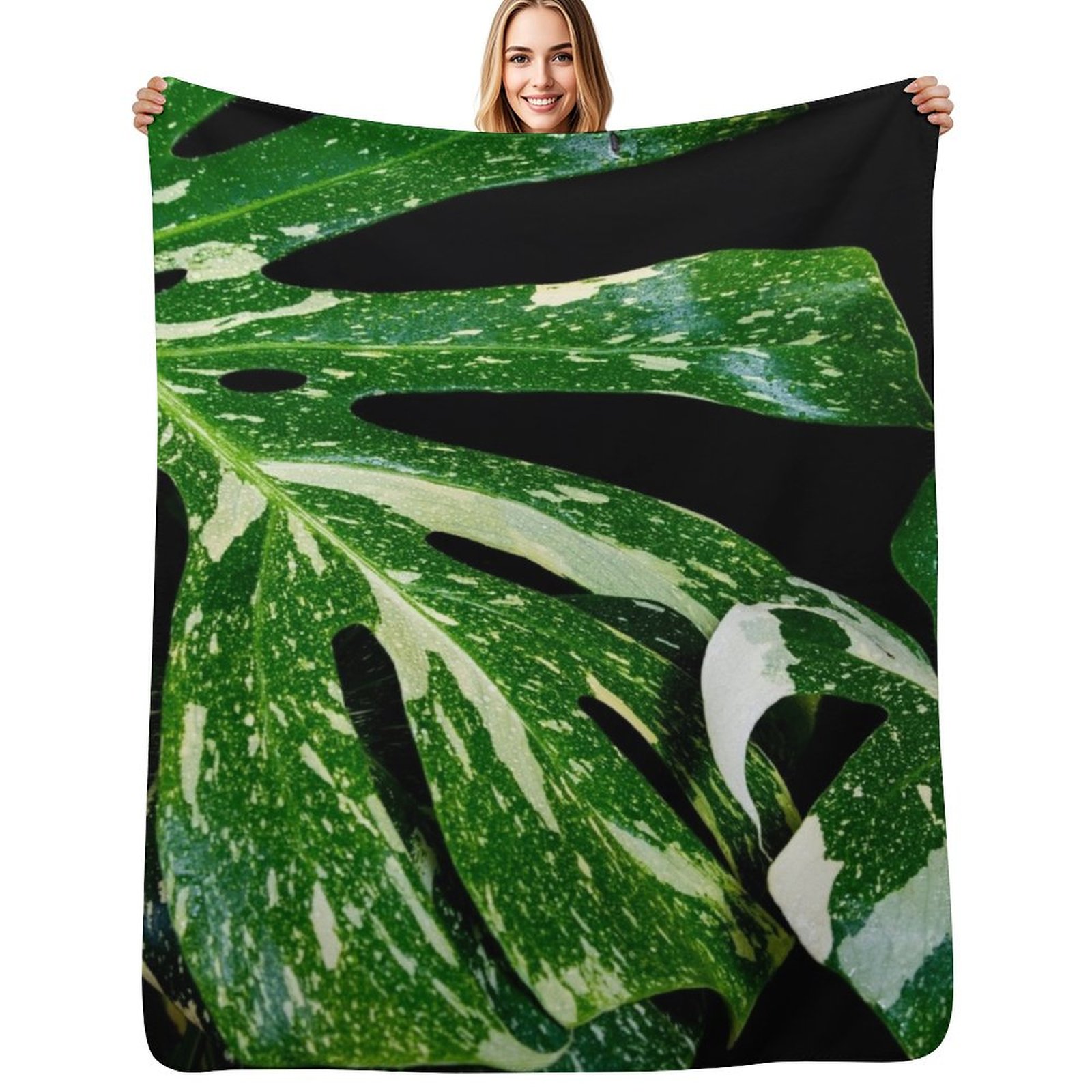 Monstera Thai Constellation - Coperta decorativa Monstera Thai Constellation, personalizzabile,