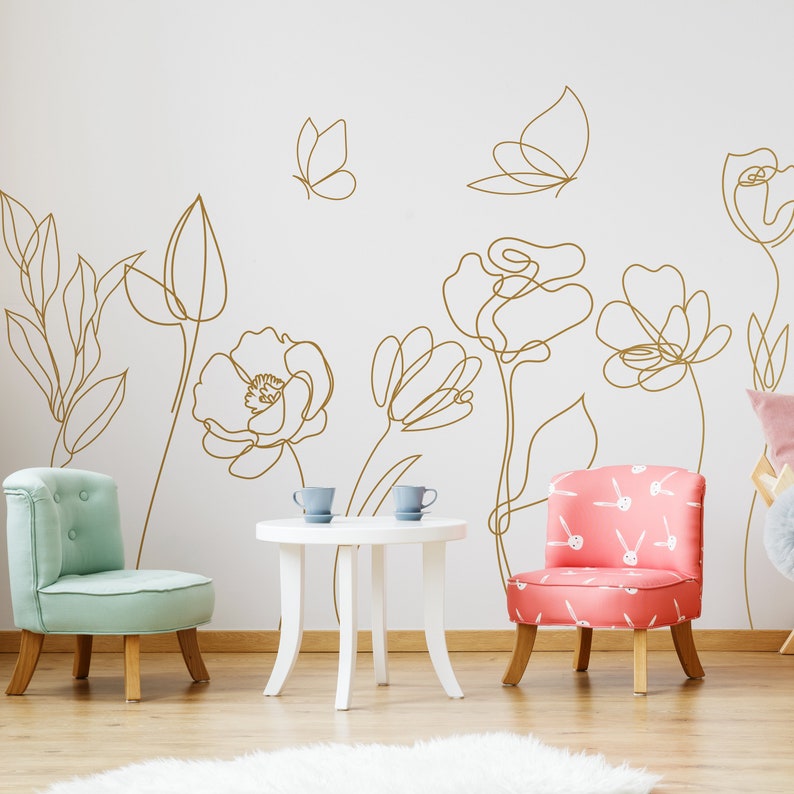 Monstera Thai Constellation - Grandi fiori minimal Farfalle Adesivi murali